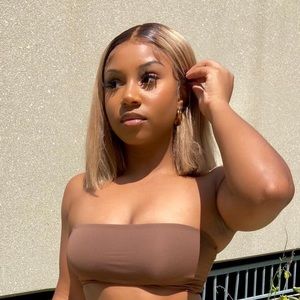 Blonde dark roots bob closure wig worn once will come washed before shipped off